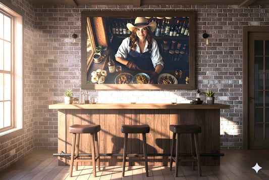 16K HD Ranch Hostess Retro Poster perfect for an Americana Inspired Gallery Wall or Den