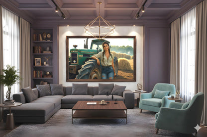 16K HD Vintage Tractor Poster Print: Retro Americana Poster for Farmhouse Wall Art