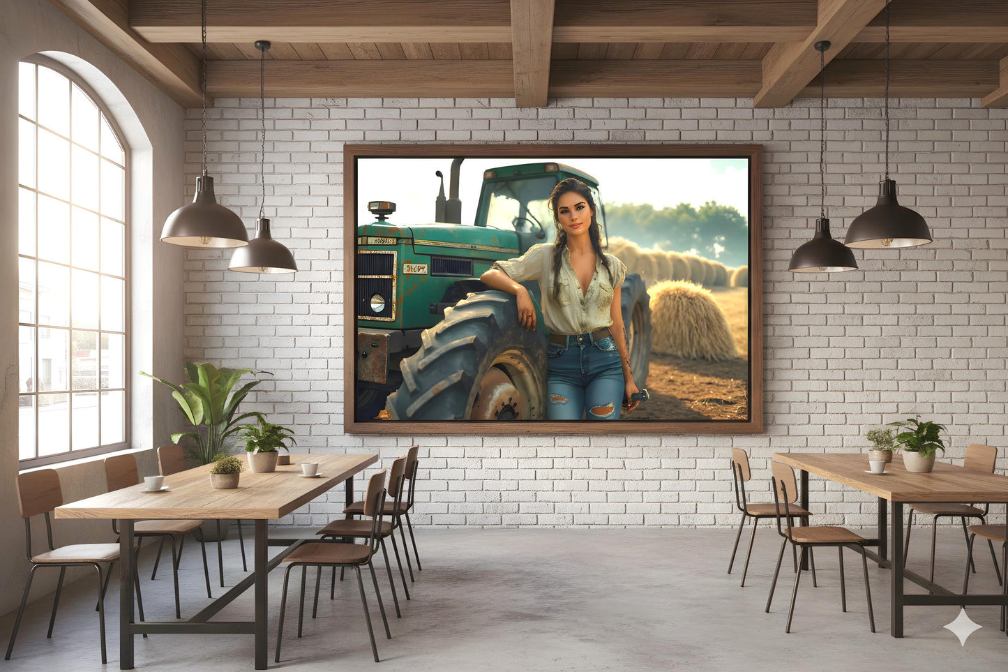 16K HD Vintage Tractor Poster Print: Retro Americana Poster for Farmhouse Wall Art