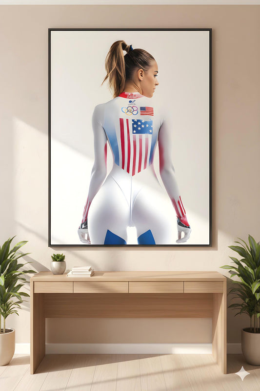 16K HD Olympic Spirit Retro Poster for an Americana Inspired Bold Sports Gallery Wall