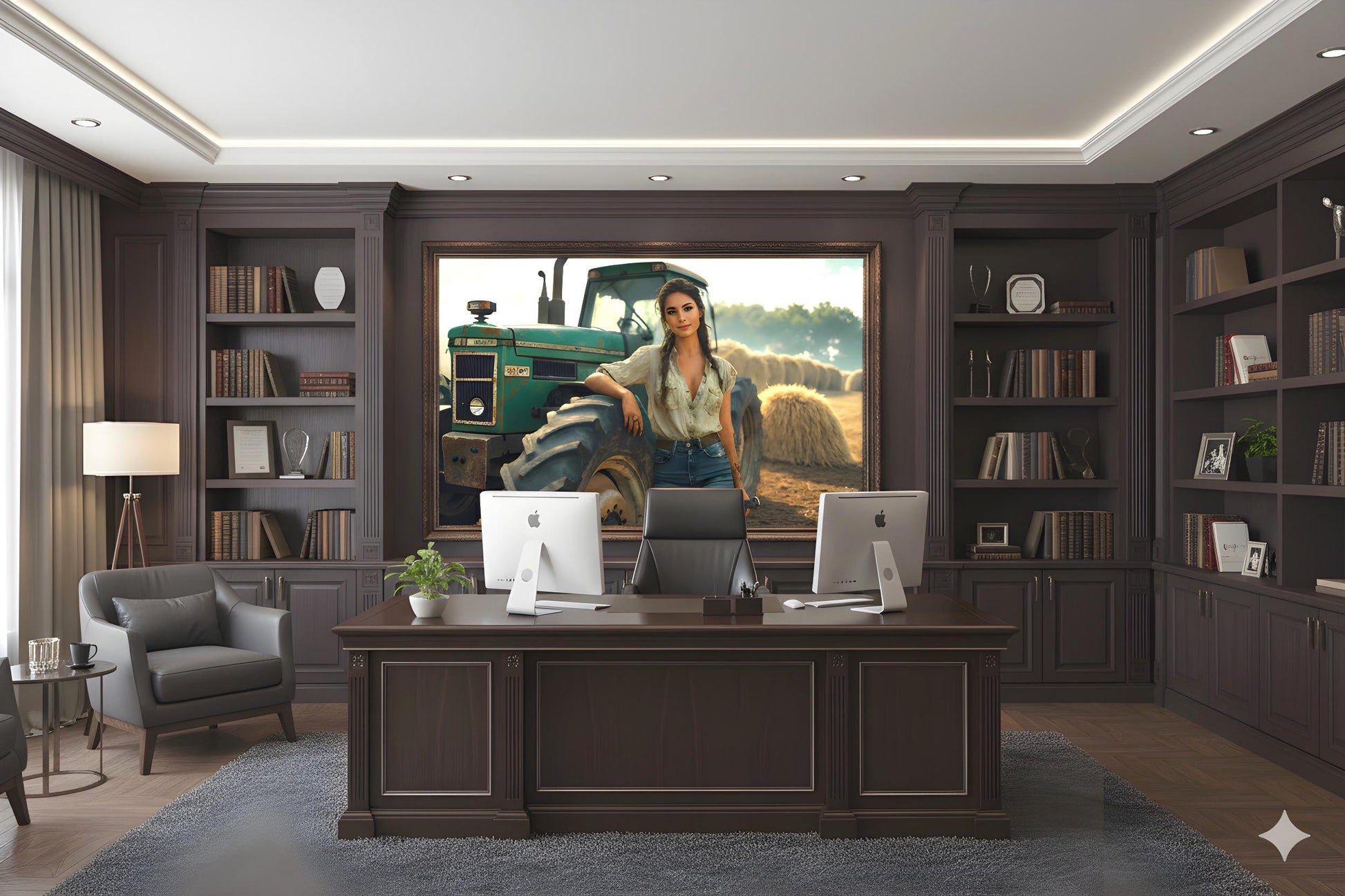 16K HD Vintage Tractor Poster Print: Retro Americana Poster for Farmhouse Wall Art