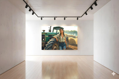 16K HD Vintage Tractor Poster Print: Retro Americana Poster for Farmhouse Wall Art