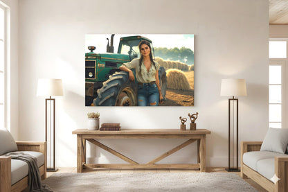 16K HD Vintage Tractor Poster Print: Retro Americana Poster for Farmhouse Wall Art