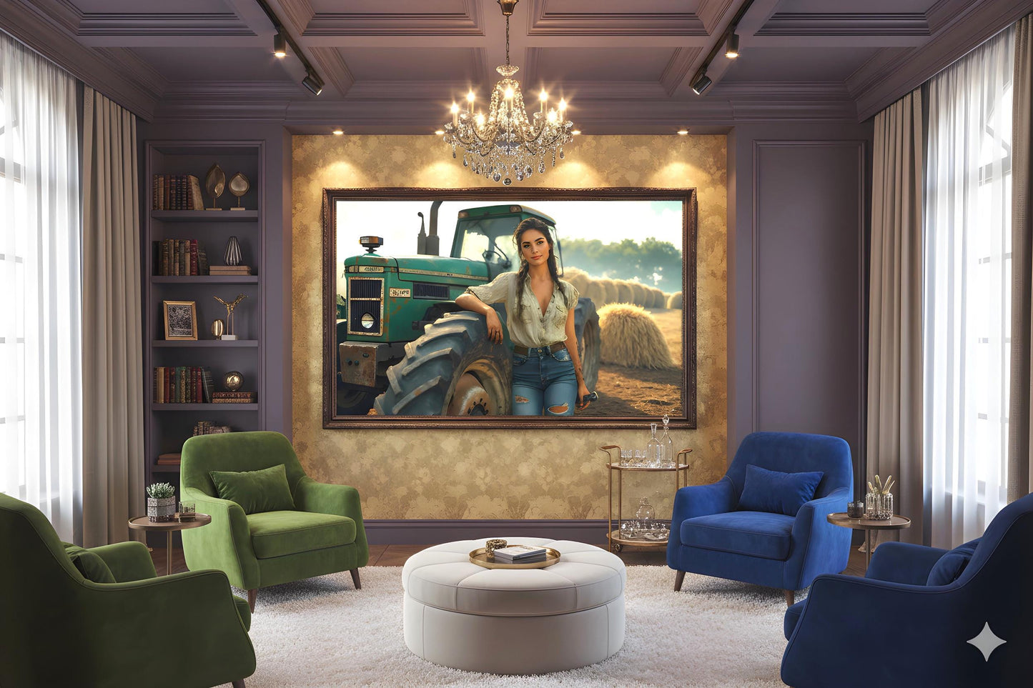 16K HD Vintage Tractor Poster Print: Retro Americana Poster for Farmhouse Wall Art