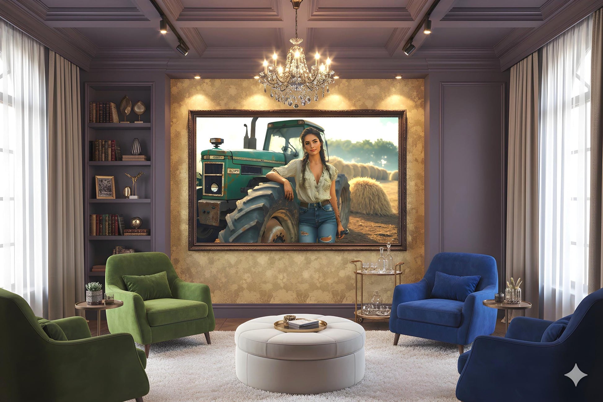 16K HD Vintage Tractor Poster Print: Retro Americana Poster for Farmhouse Wall Art