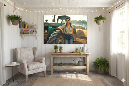 16K HD Vintage Tractor Poster Print: Retro Americana Poster for Farmhouse Wall Art