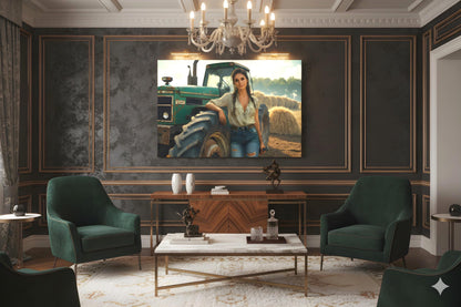 16K HD Vintage Tractor Poster Print: Retro Americana Poster for Farmhouse Wall Art