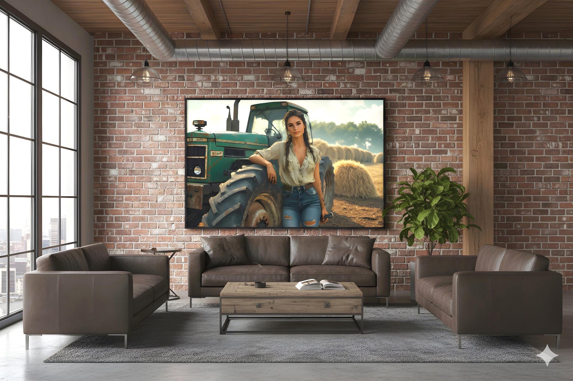16K HD Vintage Tractor Poster Print: Retro Americana Poster for Farmhouse Wall Art